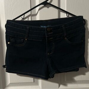 Blue Spice Black Jean Shorts Mid-Rise Casual